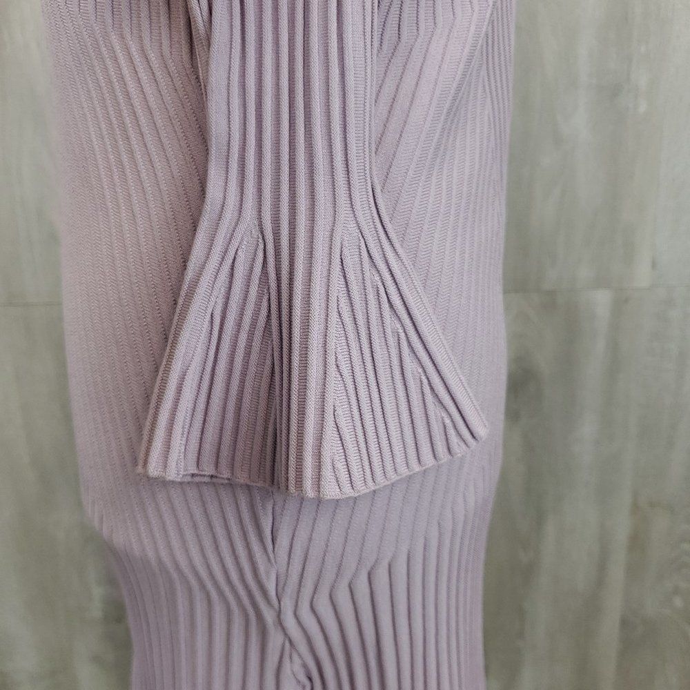 NWT Jonathan Simkhai Rib Knit V-Neck Dress Directional purple sz L - Picture 11 of 14